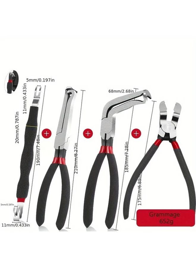4pcs Automotive Sensor Connector Pliers Set 60 Degree Angle Straight Curved Pry Bar - Image 3