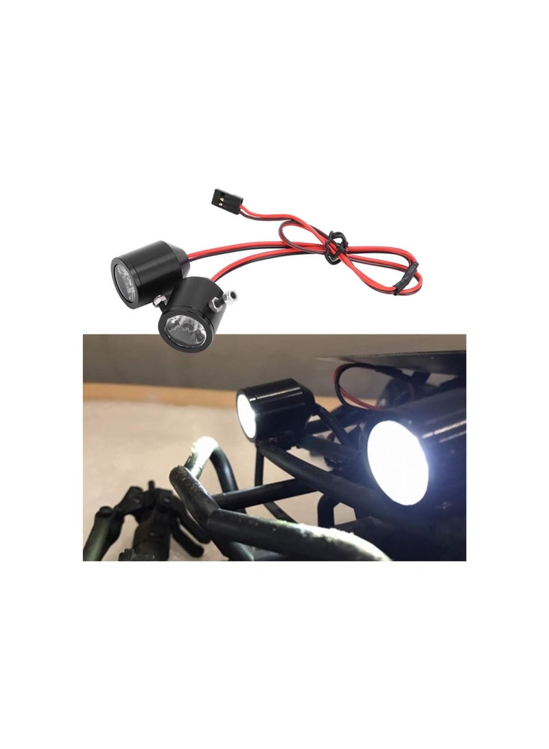 Loquat Aluminum Alloy RC Searchlight Stable Voltage Module 3W RC Searchlight with 3W Large Power LED Light for RC Car Model (black) - Image 1