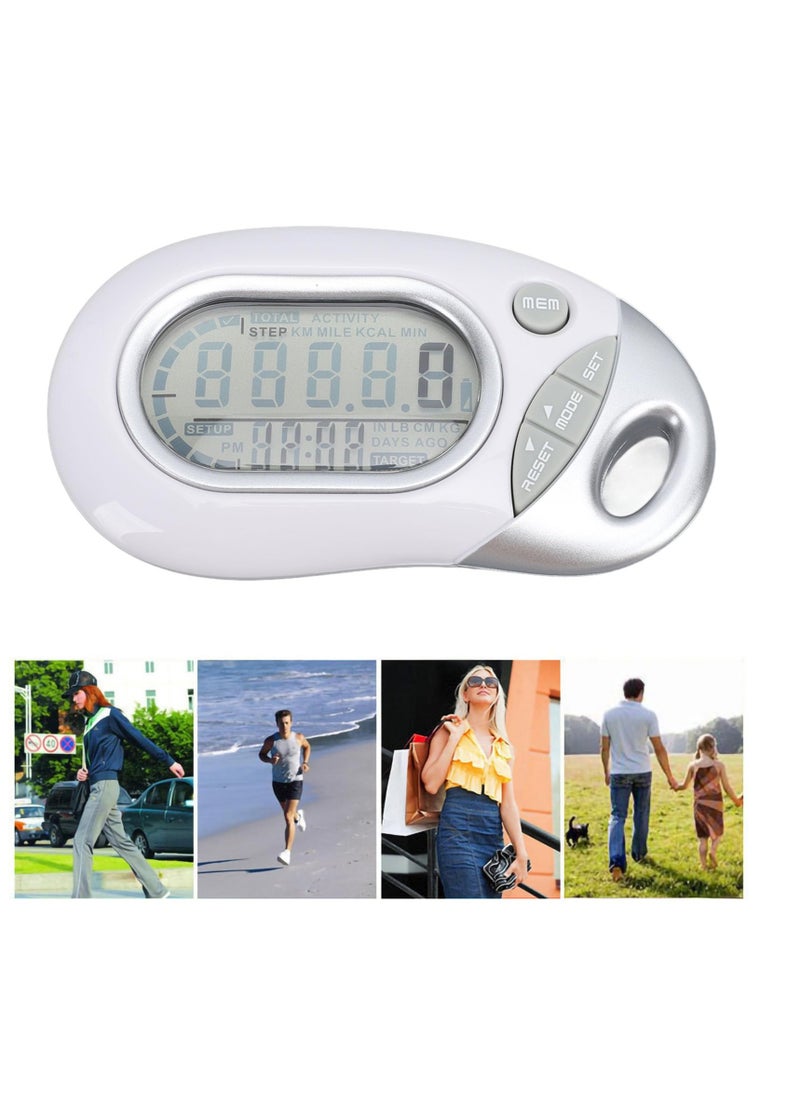 Excefore - 3D Pedometer for Walking, Electronic 3D Sensor High Accuracy White Simple Step Counter, 3D Pedometer for Walking Step Tracker, Accurately Track Steps for Men Women Kids Adults Seniors - Image 1