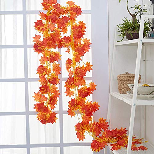 BS AMOR Wall Hanging Artificial Creeper (Orange) - 12 Strings - Image 4