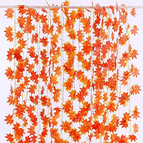 BS AMOR Wall Hanging Artificial Creeper (Orange) - 12 Strings - Image 1