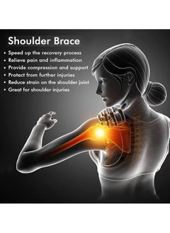 PYC Heated Shoulder Brace Wrap,Shoulder Pads 3 Heating Setting Infrared Shoulder Wrap with Hot Cold Therapy for Rotator Cuff, Frozen Shoulder,Relax Muscle Pain Relief Shoulder Compression Sleeve  - Image 2