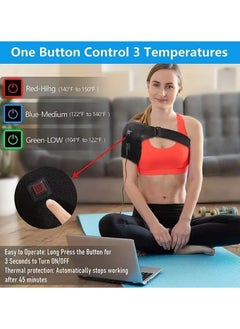PYC Heated Shoulder Brace Wrap,Shoulder Pads 3 Heating Setting Infrared Shoulder Wrap with Hot Cold Therapy for Rotator Cuff, Frozen Shoulder,Relax Muscle Pain Relief Shoulder Compression Sleeve  - Image 3