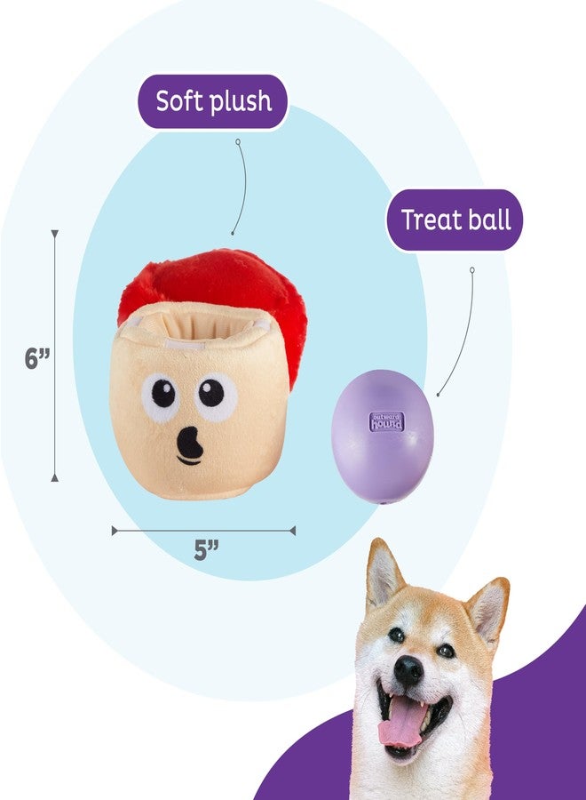 Outward Hound by Nina Ottosson Snack Palz Interactive Plush Dog Puzzle with Treat Ball, Mushroom, Multicolored - Image 3