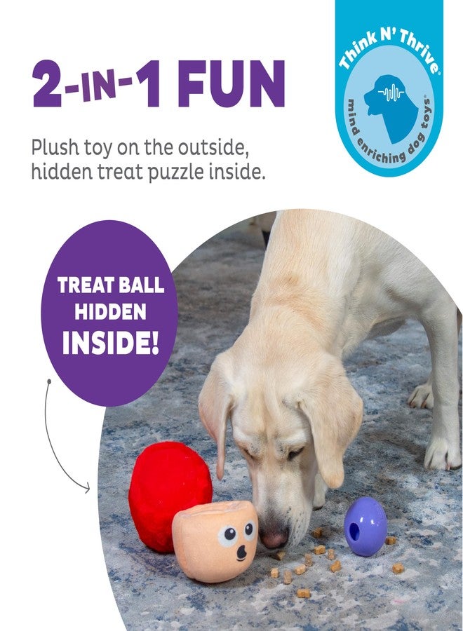 Outward Hound by Nina Ottosson Snack Palz Interactive Plush Dog Puzzle with Treat Ball, Mushroom, Multicolored - Image 2