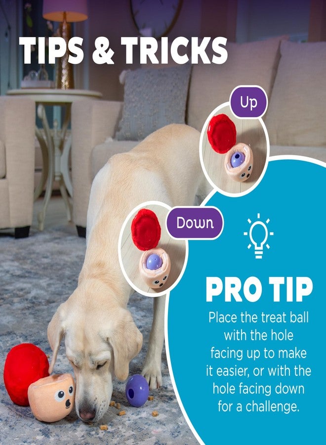 Outward Hound by Nina Ottosson Snack Palz Interactive Plush Dog Puzzle with Treat Ball, Mushroom, Multicolored - Image 5