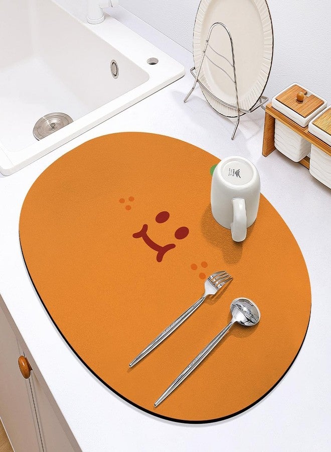 GS E-Com Cartoon Dish Drying Mat for Kitchen Countertop Polyester Absorbent Drying Pad Non Slip Dish Drainer Mats Washable Dish Rack Pad (15.7 x 19.6 Inches) - Image 3