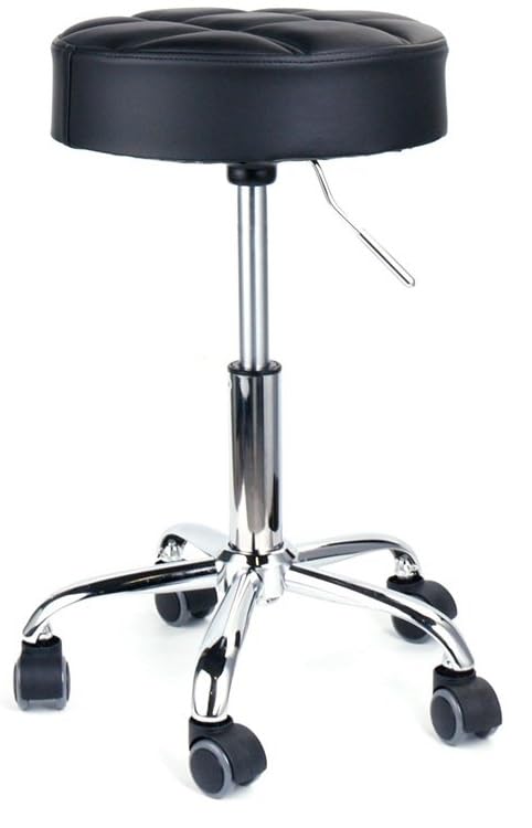 CRAFTSPEN craftspen Classic Swivel Stool with White Wheel Perfect for Salon Work Home SPA Shop HeightAdjustable 19 to 23 inches and CostEffective Rolling Stool Chair Small Black 1pc  - Image 3
