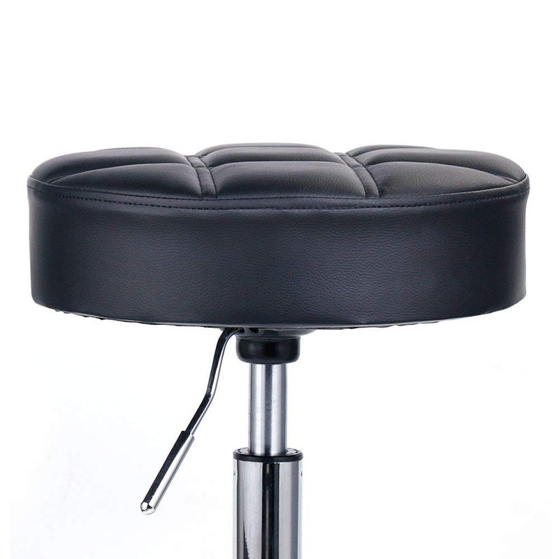 CRAFTSPEN craftspen Classic Swivel Stool with White Wheel Perfect for Salon Work Home SPA Shop HeightAdjustable 19 to 23 inches and CostEffective Rolling Stool Chair Small Black 1pc  - Image 4