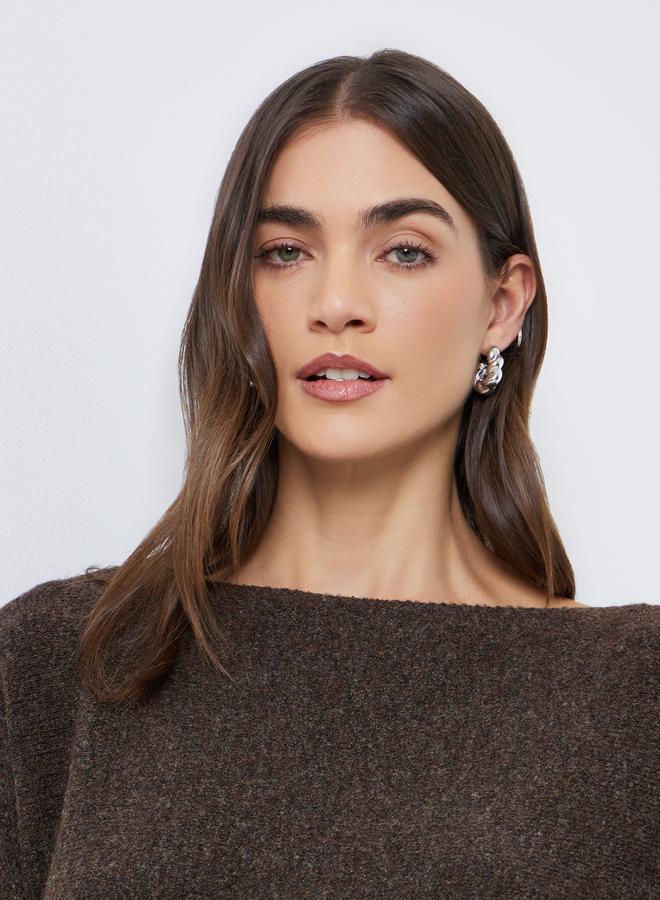 ستايلي سويتر كيب واسع بتفاصيل محبوكة - Image 3