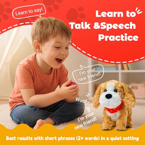 JoyCat Interactive Talking Puppy for Kids Plush Dog Toy that Walks Barks Wags Tail Repeats What You Say and Records Messages Birthday Gift for Boys Girls Ages 36 - Image 5