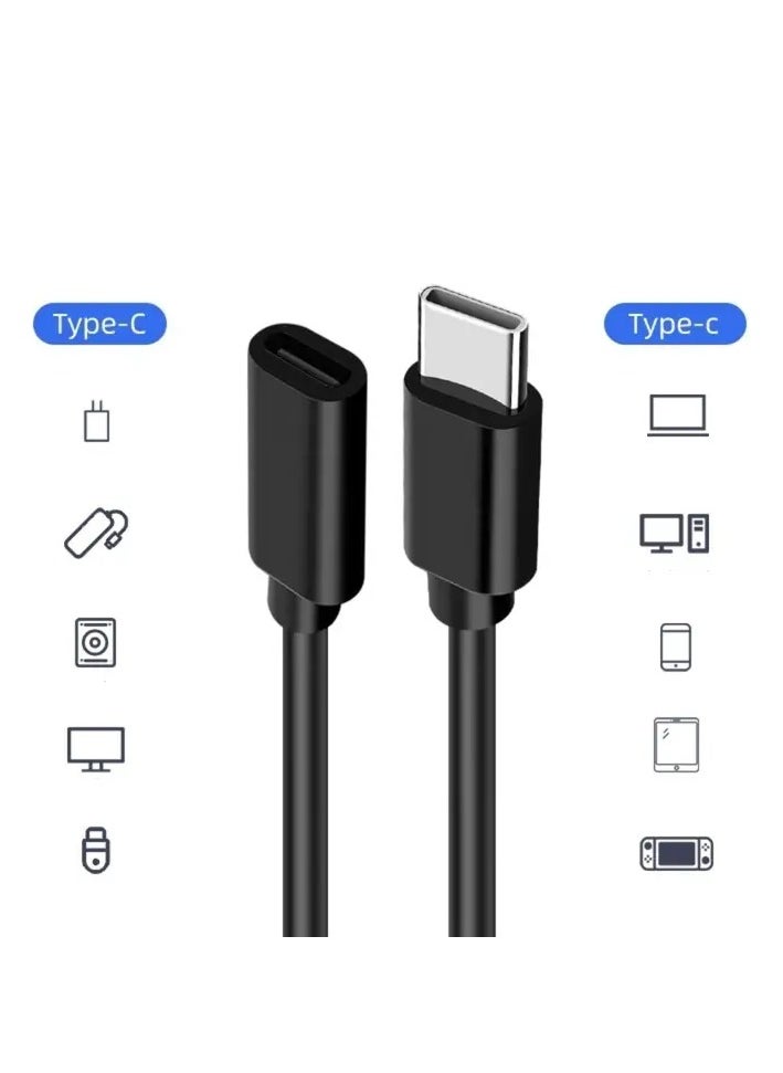 Generic - USB C Extension Cable 3.3ft, USB C Extender Type C Cord 10gbps USB-C Extension Cable Short USB 3.1 Type C Male to Female Extension Charging & Sync for Nintendo Switch, MacBook Pro - Image 1