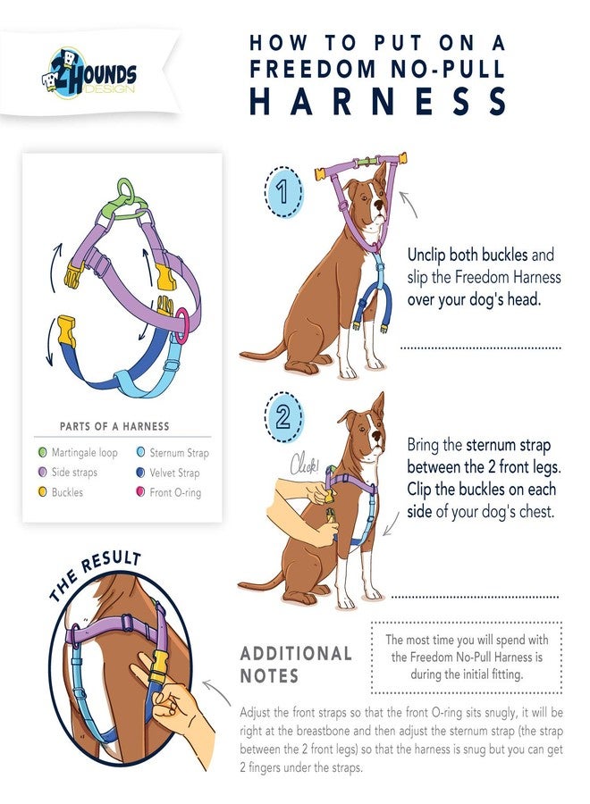 2 Hounds Design Freedom No Pull Dog Harness | Adjustable Gentle Comfortable Control for Easy Dog Walking |for Small Medium and Large Dogs | EarthStyle Designs | Made in USA - Image 5