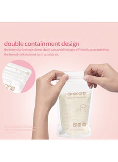 Cmbear Cmbear Breastmilk Storage Bags Breast Milk Storing Bags 220ml/ 7.5oz Capacity Pre-Sterilized BPA Free Double Zipper Seal Leak-Proof for Breastfeeding, Pack of 60pcs  - Image 4