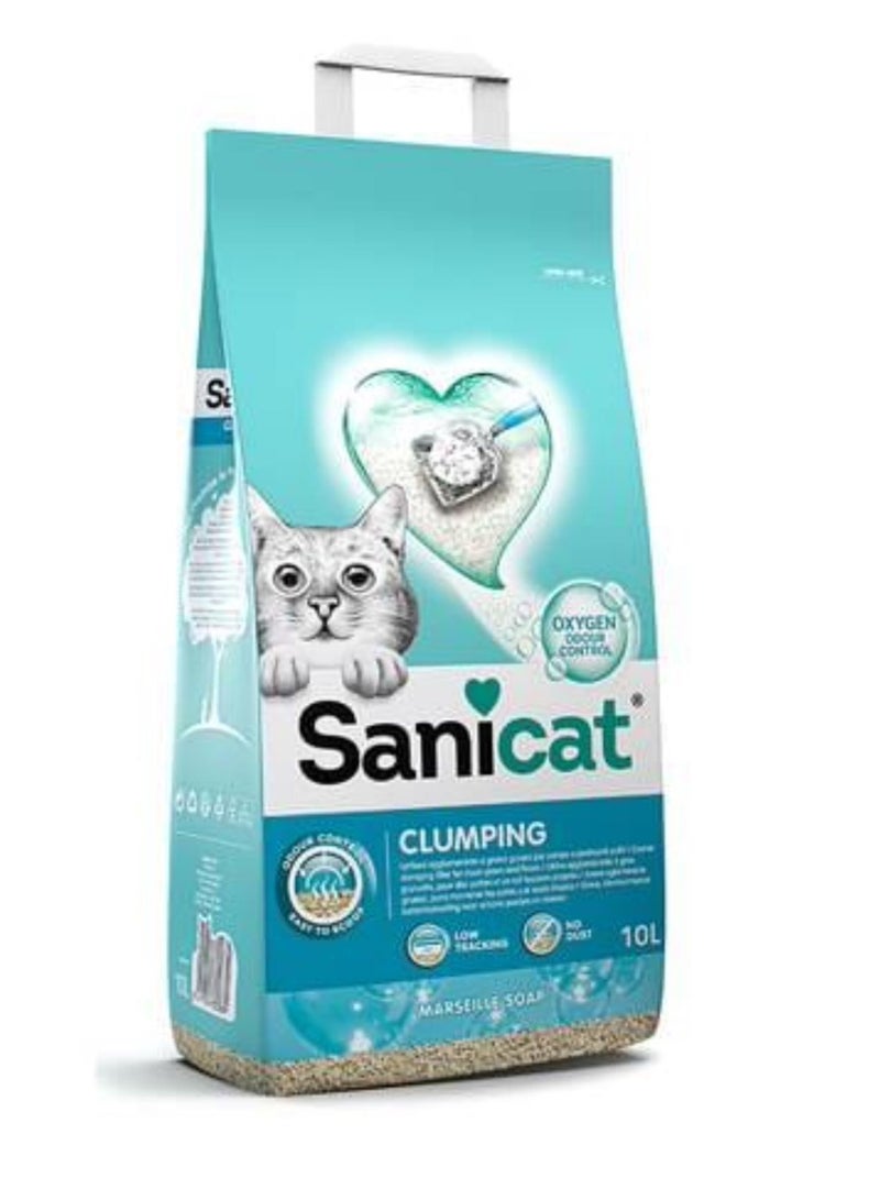 سانيكات رمل قطط كلامبينج بدون رائحة 10 لتر سانيكات