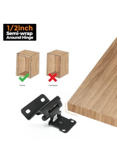 Generic 10 Pcs 1/2 inch Overlay Kitchen Cabinet Hinges, Self Closing Cabinet Door Hinges Semi-Concealed Hinges Soft Close Cabinet Door Hinges Home Essentials Cabinet Hardware Accessories  - Image 3