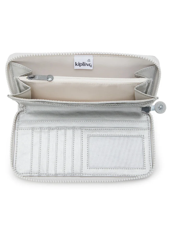 kipling Money World New Bright Metallic Large Wallet