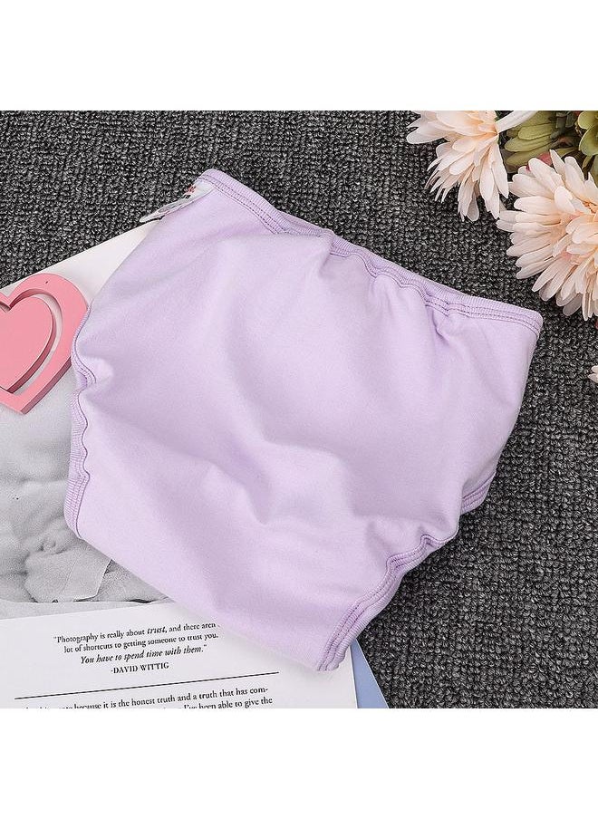 Thoraya Waterproof Breathable Soft Cotton Three layer Washable Reusable Infant Diaper Pants (Purple M)  - Image 5
