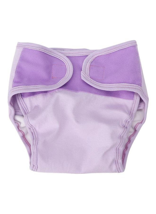 Thoraya Waterproof Breathable Soft Cotton Three layer Washable Reusable Infant Diaper Pants (Purple M)  - Image 1