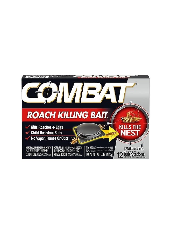 Combat Combat Roach Killing Bait Stations For Small Roaches, Kills Roaches And Eggs, 12 Count  - Image 3