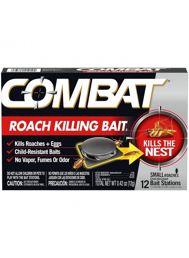 Combat Combat Roach Killing Bait Stations For Small Roaches, Kills Roaches And Eggs, 12 Count  - Image 4