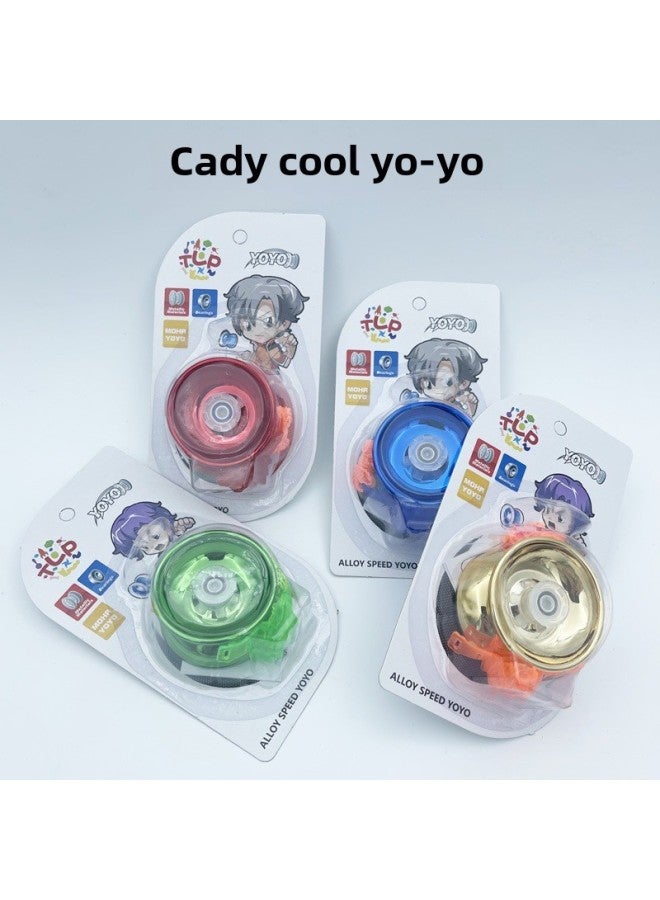 Cady Blue Magic Yo-yo Children Yo-yo Yoyo Genuine Uu Ball Automatic Swing Beginner Boy Toy-Color:Cady Blue Magic Alloy Yo + Hanging Ring - Image 2