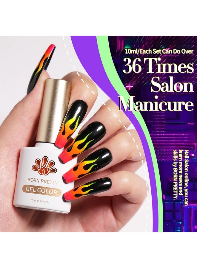Born Pretty Neon Gel Nail Polish Luminous Glow in Dark Gel Polish Neon Gel Nail Polish Set Fluorescent Gel Polish Orange Hot Pink Blue Yellow Green Purple Vibrant Spring Summer Gel Polish 7ML - Image 5