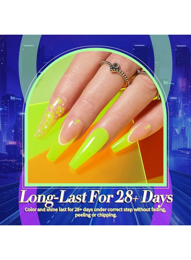Born Pretty Neon Gel Nail Polish Luminous Glow in Dark Gel Polish Neon Gel Nail Polish Set Fluorescent Gel Polish Orange Hot Pink Blue Yellow Green Purple Vibrant Spring Summer Gel Polish 7ML - Image 3