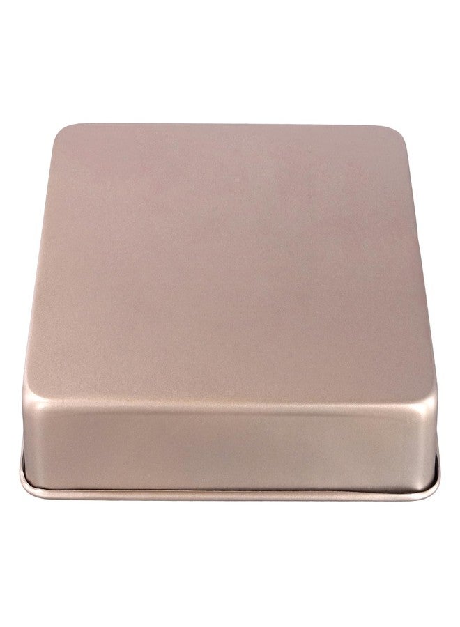 SINJEUN 4 PCS Square Baking Pans, 8.7 x 8.7 x 1.6 Inches Nonstick Square Cake Pan with Greaseproof Paper, Metal Bakeware for Oven Cooking Lasagna Brownies, Gold - Image 4