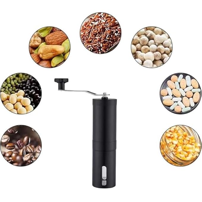 هالامودو مطحنة قهوة يدوية من الفولاذ المقاوم للصدأ، مطحنة فلفل حبوب البن المحمصة حديثًا، ضرورية للسفر والتخييم - Image 4