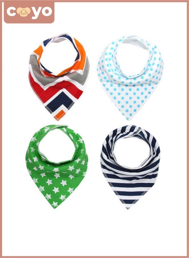COYO Pack Of 4 Bibs Baby Bandana Bibs Baby Bibs For Drooling And Teething Super Absorbent Bibs Baby Shower Gift - Image 1