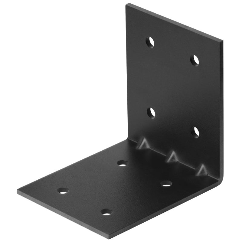 eoere 4 PCS 6" x 6" x 5" Black Steel L Right Reinforced Angle Bracket, Strengthen Metal Joint Support Corner Brace, Thickness 1/8", 11 Gauge, Max.Load 180 lbs - Image 5