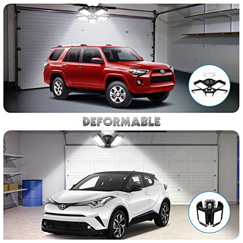 Luyata LED Garage Lights 2 Pack,Ceiling LED Shop Light 160W 16000LM 6500K Screw in Led Light with 5+1 Deformable Panels, Bright Led Lighting for Garage Workshop Basement Support E26/E27 Socket - Image 3