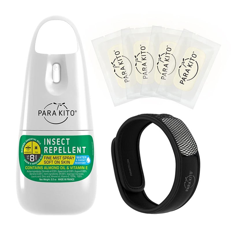 Para'Kito PARAKITO Mosquito, Insect & Bug Spray Bundle - Includes Spray, Black Wristband & 4 Refills | DEET Free, Citronella Essential Oils, Perfect for Camping, Hiking, Travel Outdoor Activities - Image 2