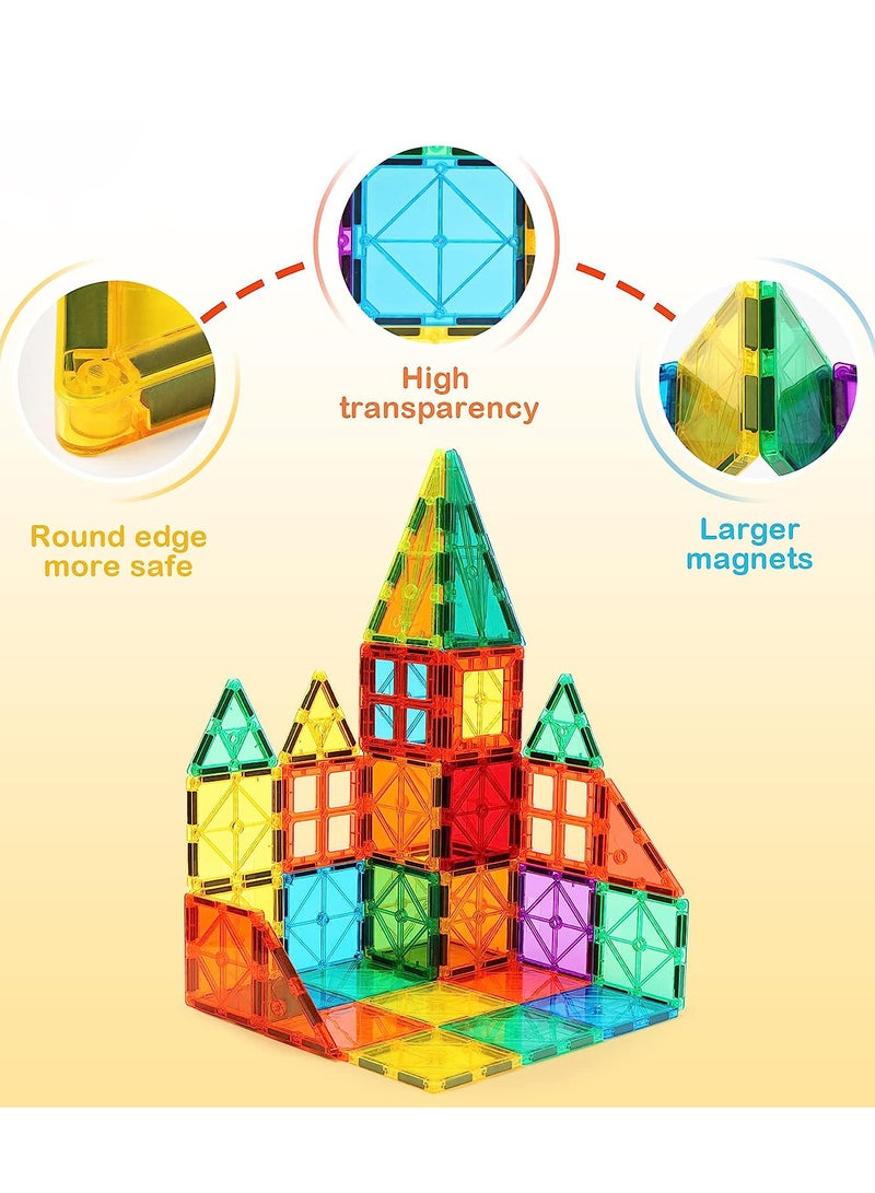 Loquat 74Pcs Educational Magnetic Building Tiles Creative Construction Blocks Toy Set with Storage Box for Kids - Image 4