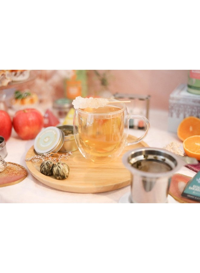 Teabloom Teabloom Oversized Insulated Borosilicate Glass Mugs (17 oz / 500 ml) - Set Includes 2 Mugs + 2 Blooming Teas - Premium Quality Microwave Safe Glasses - Image 2