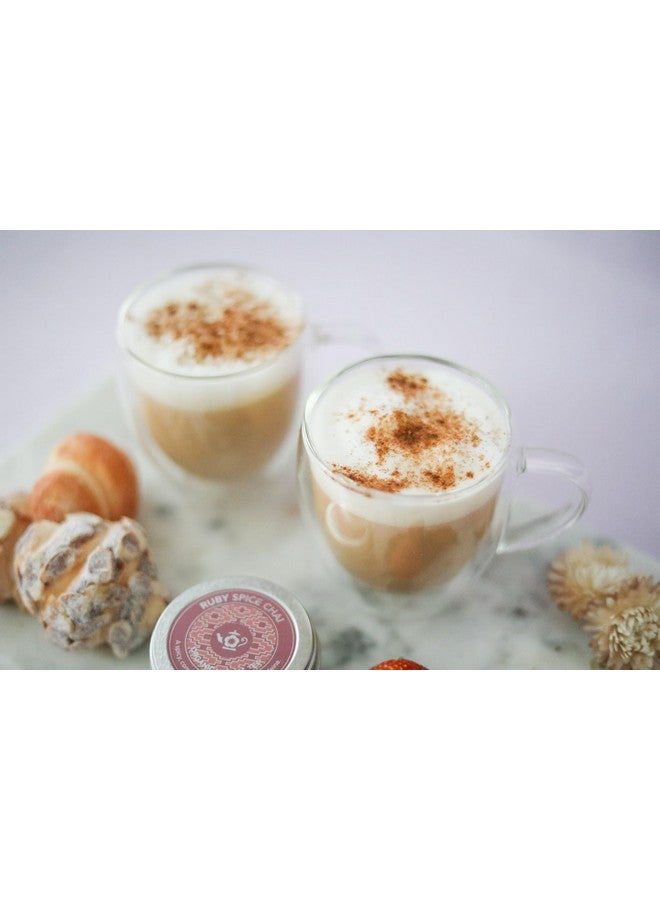 Teabloom Teabloom Oversized Insulated Borosilicate Glass Mugs (17 oz / 500 ml) - Set Includes 2 Mugs + 2 Blooming Teas - Premium Quality Microwave Safe Glasses - Image 4