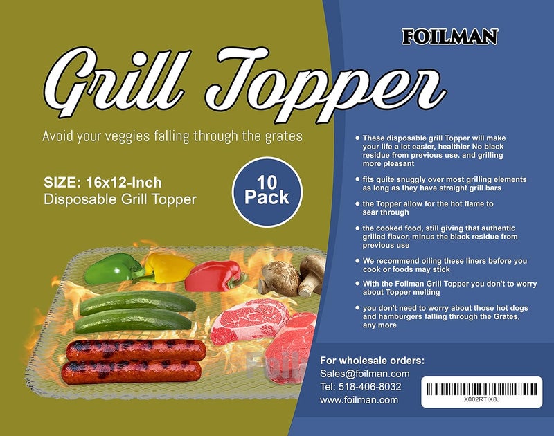 Foilman Grill Toppers - Clean Grill BBQ Disposable Toppers- 16 x 12Inch - (10 Pack) -Your Hot Dogs Will Never Fall Through The Cracks Again - Image 4