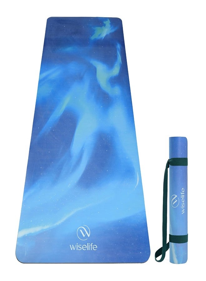 WiseLife PU Natural Rubber Yoga Mat | XL & Extra Wide | Anti-Skid & Slip-Resistant | with Carry Strap - Perfect for Yoga & Workouts (Northen-6MM) - Image 1