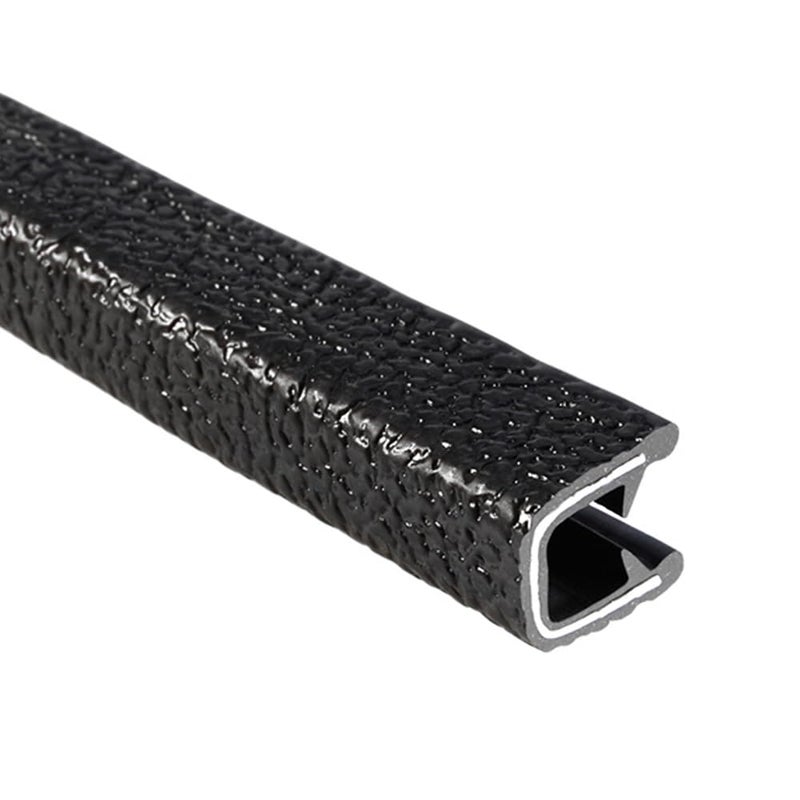 TRIMLOK Edge Trim  Fits 14 Edge 12 Leg Length 25 Length  Dual Gripping Fingers  Black Pebble Texture  Flexible PVC Edge Protector