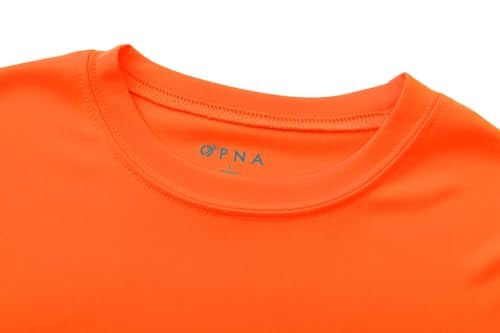 Opna قمصان أداء رياضية بأكمام طويلة للشباب من أوبنا للأولاد أو البنات - حماية من الأشعة فوق البنفسجية وامتصاص الرطوبة - لون برتقالي نيون - Image 3