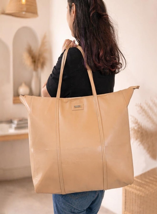 STRUTT Monica Tote Bag for Women | Large Rexine Handbag with Laptop Compartment | Stylish Shoulder Tote Bag with Toiletry Kit | Office Work Travel Hand Bag - Image 5