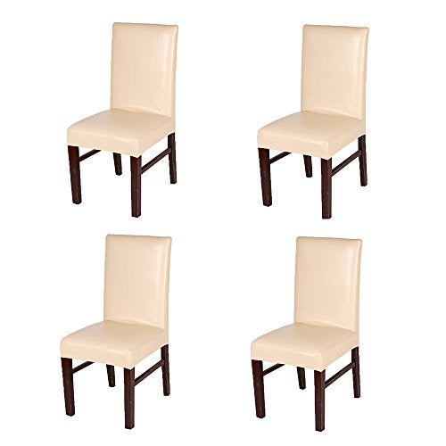 Beyonder Beyonder Stretch Solid Pu Leather Waterproof Dining Chair Cover Slipcover Removable Washable Short Dining Chair Cover  - Image 1