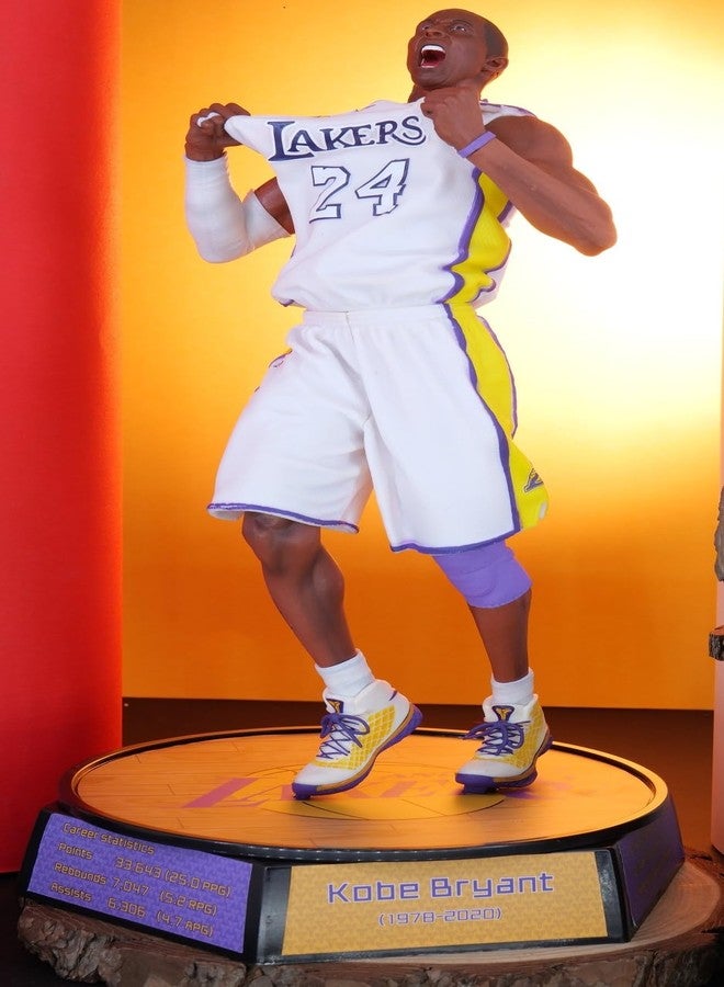 PINAKA Kobe Bryant Lakers #24 Victory Shouting PVC Action Figure Statue with Base, Multi Color, 36cm, Ages 5+ - Image 3