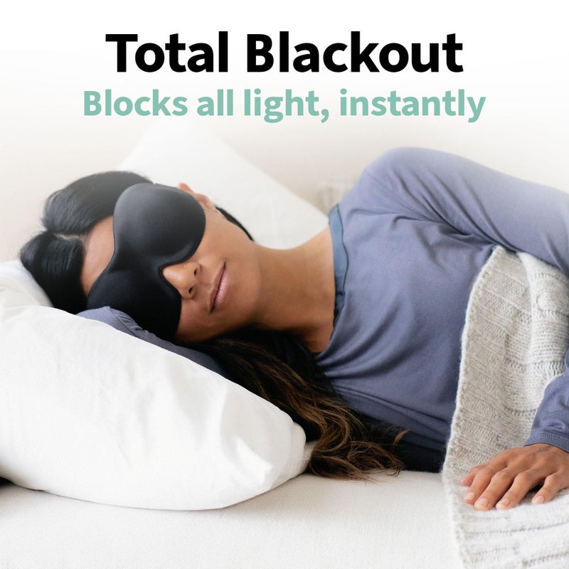 Nidra Contoured Sleep Mask for Side Sleepers â€“ Zero Pressure Fit, Light Blocking Eye Shade for Sleeping & Travel â€“ Black, Standard Size - Image 5