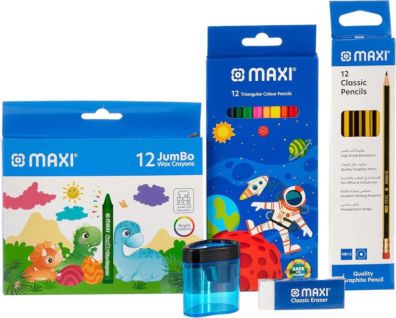 Maxi School Stationery Basic Kit, Assorted, Zpb2 - Image 1