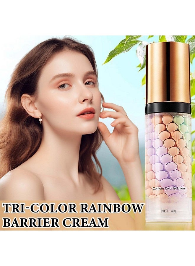 DuoZeng 2 Pcs One Step Color Corrector,Natural Isolation Cream,Face Primer Makeup Tricolor Tinted Moisturizer,Oil Control & Moisturizing Skin Tone Correcting and Brightening Primer Concealer Foundation - Image 2