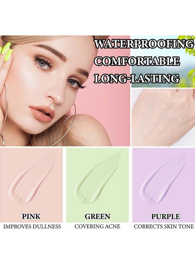 DuoZeng 2 Pcs One Step Color Corrector,Natural Isolation Cream,Face Primer Makeup Tricolor Tinted Moisturizer,Oil Control & Moisturizing Skin Tone Correcting and Brightening Primer Concealer Foundation - Image 5