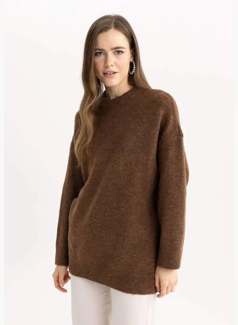 DeFacto Woman Oversize Fit Crew Neck Long Sleeve Tricot Tunic