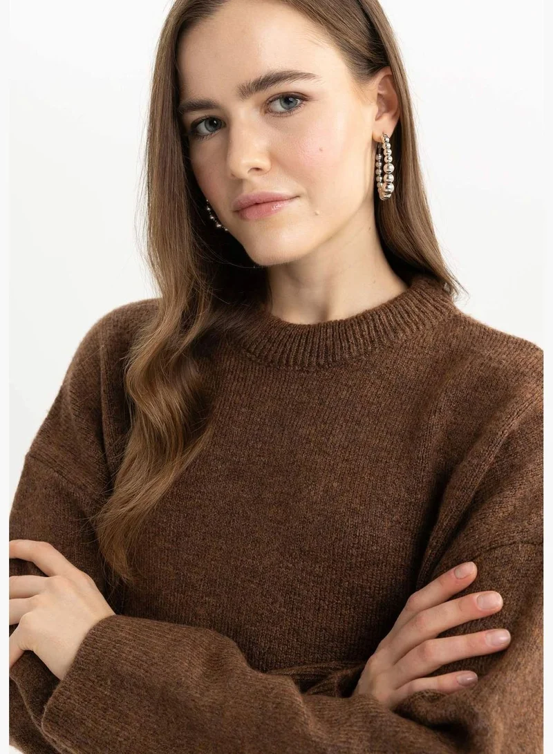 DeFacto Woman Oversize Fit Crew Neck Long Sleeve Tricot Tunic